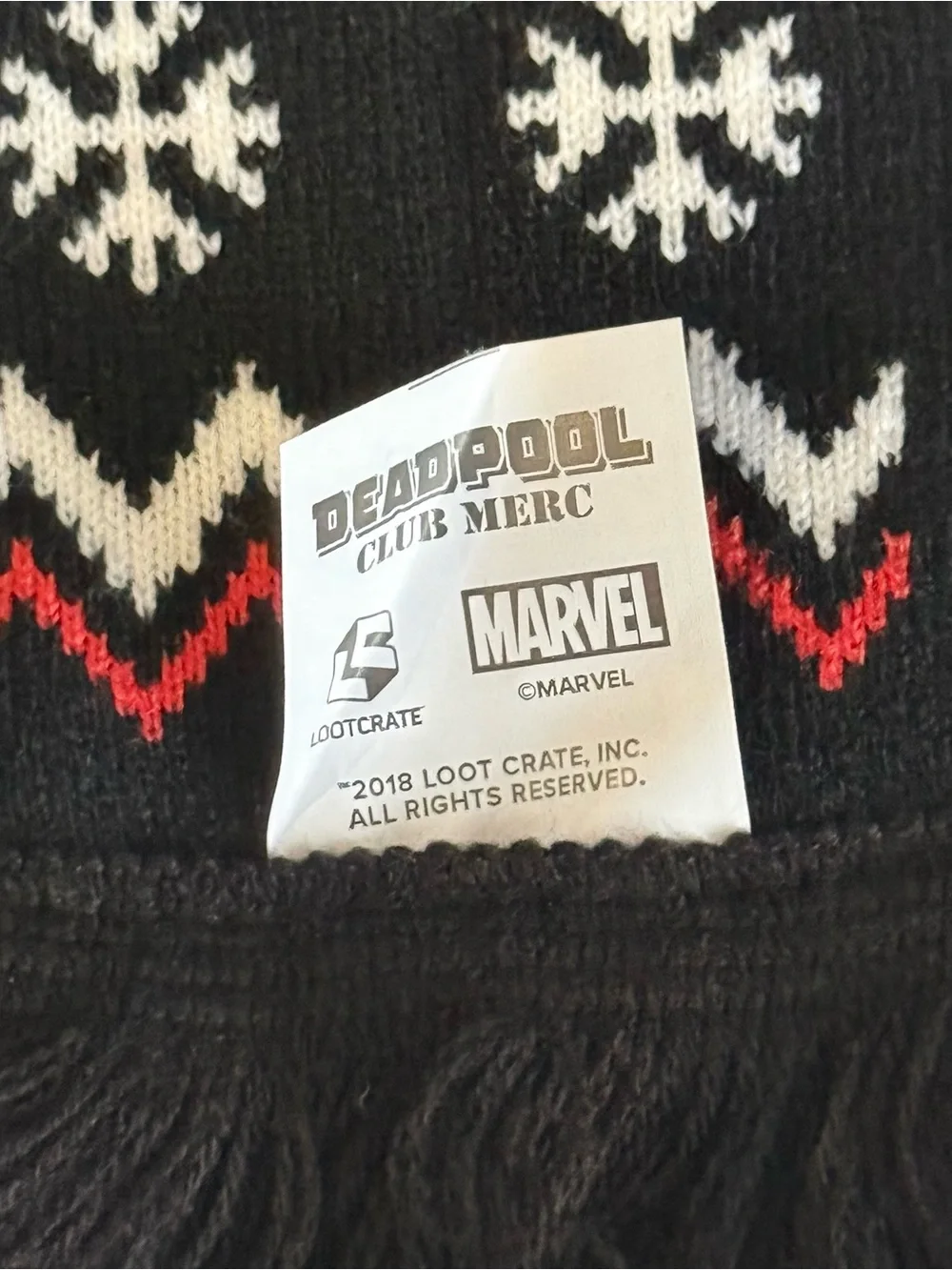 Marvel Deadpool Knit Scarf - Black, Red, White